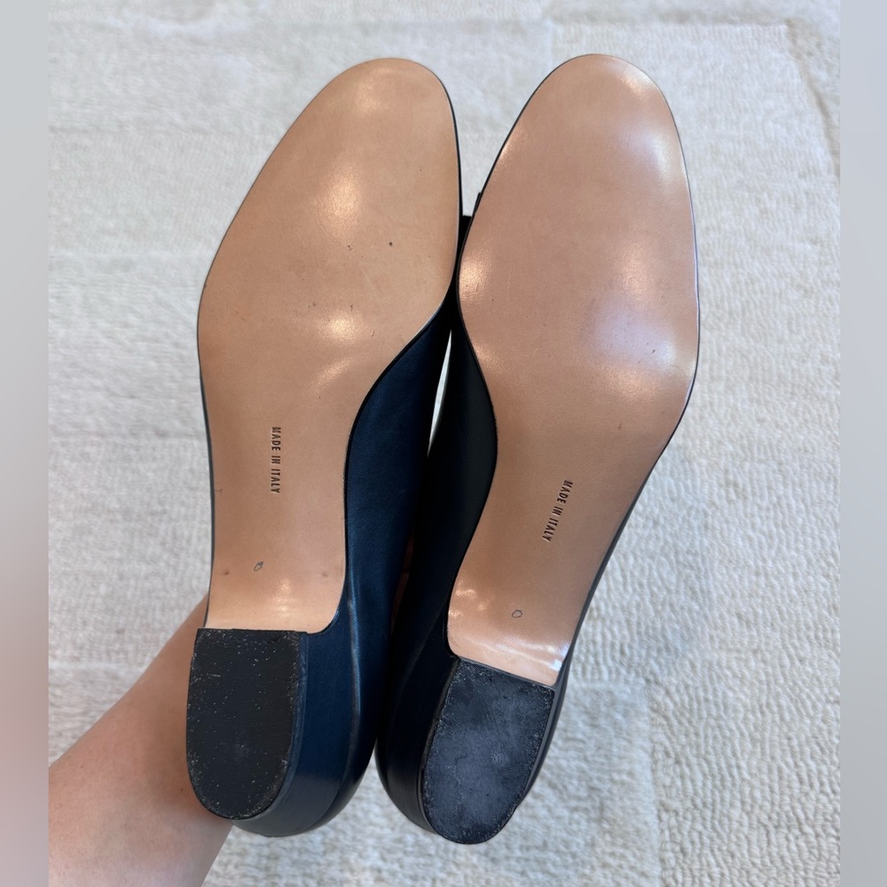 Salvatore Ferragamo Navy Leather Vara Shoes with Bow 9.5 Narrow Never Worn! - Picture 12 of 14